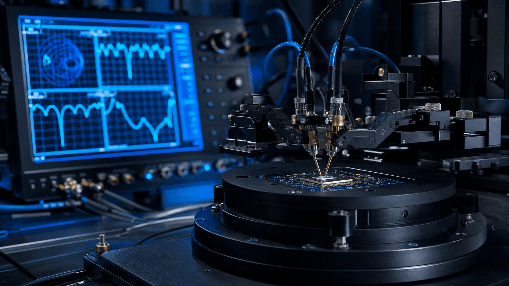 RF test laboratory probe station