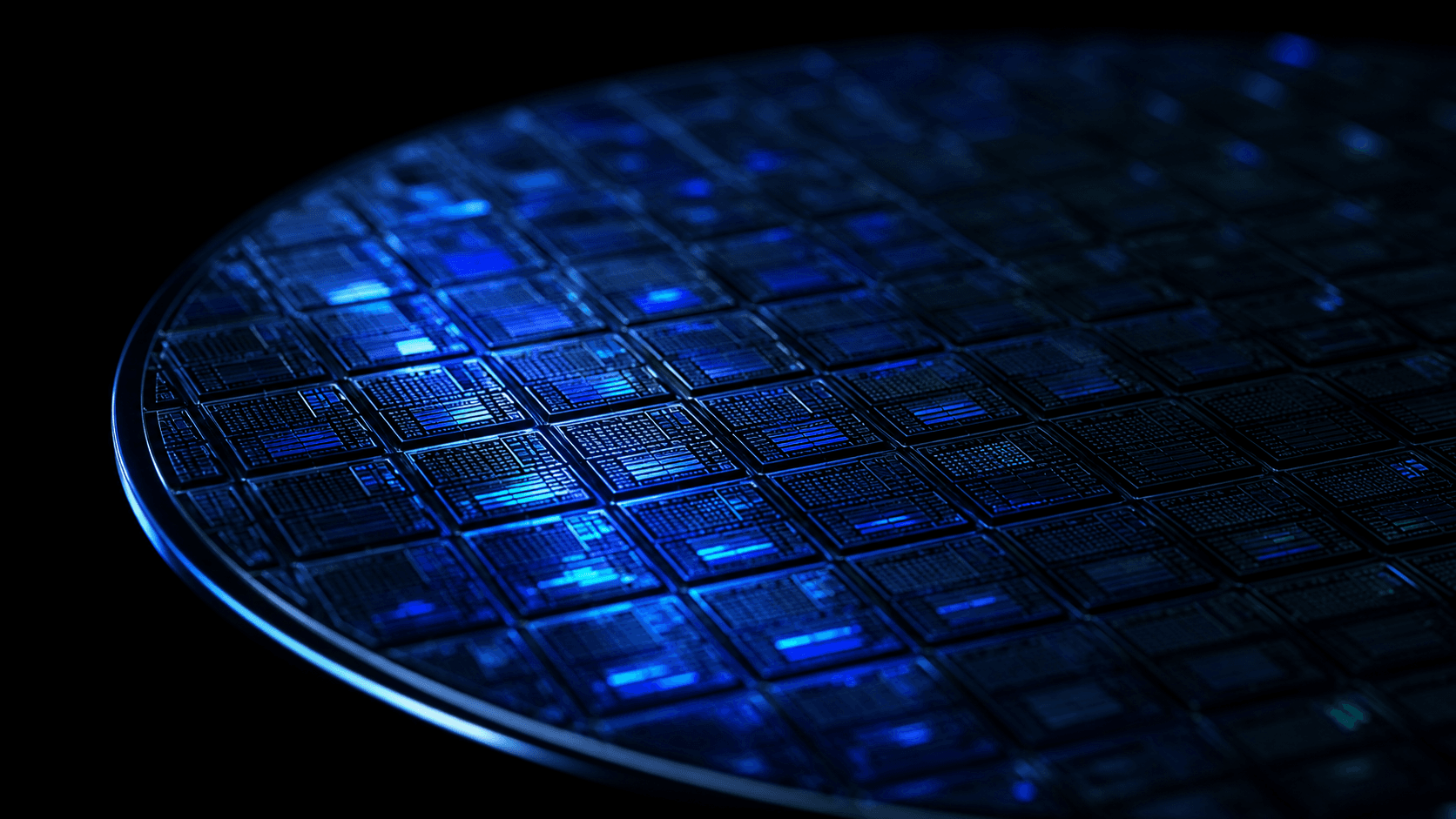 Silicon wafer macro photograph